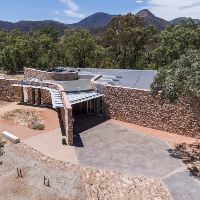 Warrumbungles Visitor Centre - Aerial Entrance| Hines Constructions, Central West NSW