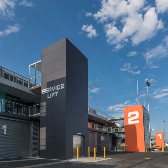 Mt Panorama Service Elevator - Wide Exterior #1 | Hines Constructions, Central West NSW